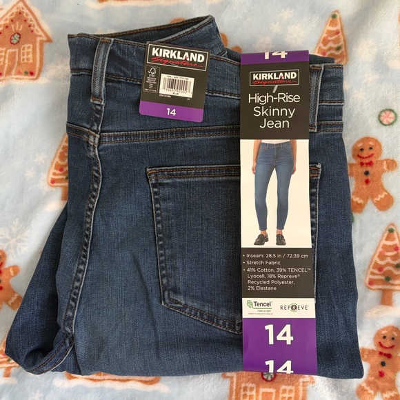 Kirkland Signature Denim - Kirkland Signature High-Rise Skinny Jeans - Blue New Size 14
